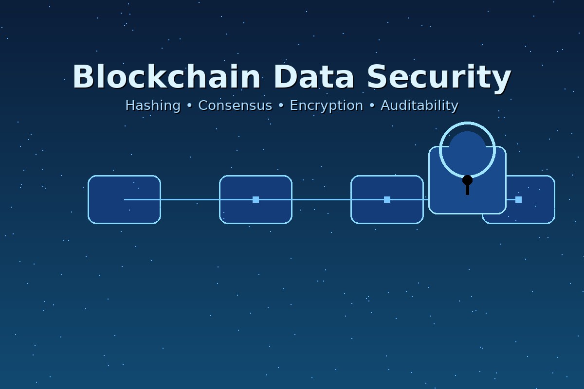 How blockchain ensures security with hashing, consensus, and encryption